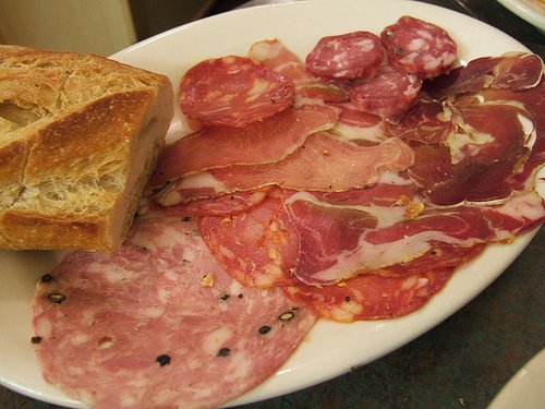 Deli meats on a plate