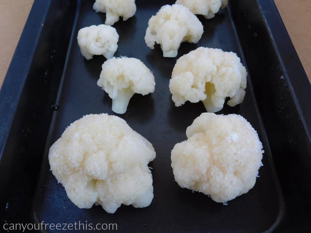 Frozen veggies on a cookie sheet