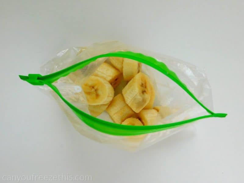 Banana slices ready for freezing