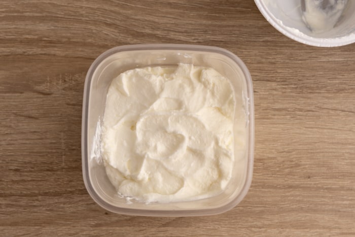 Greek yogurt in an airtight container