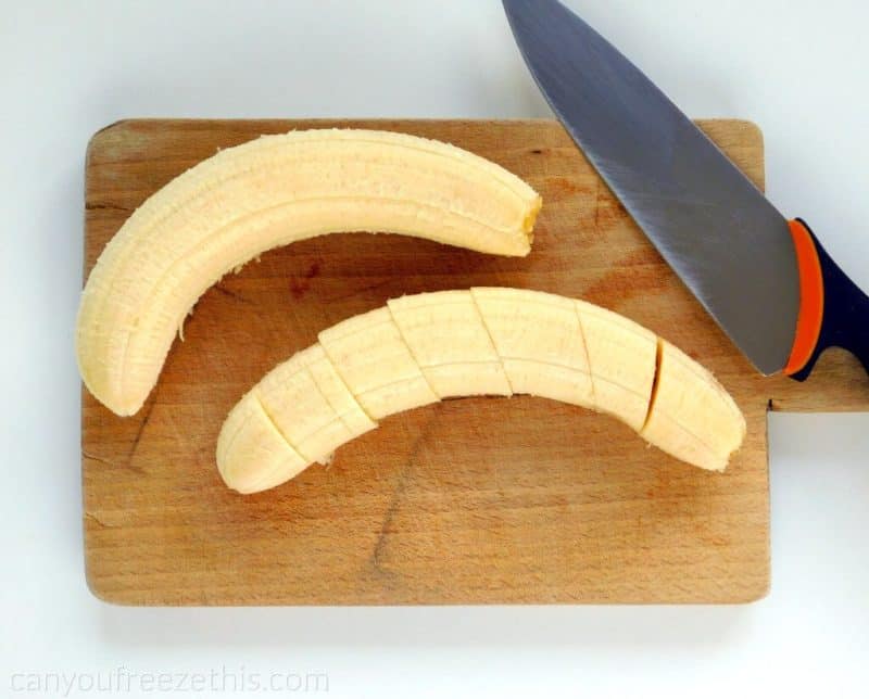 Slicing bananas