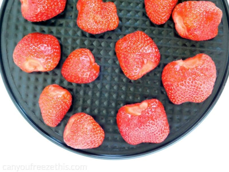 Strawberries on a cookie sheet