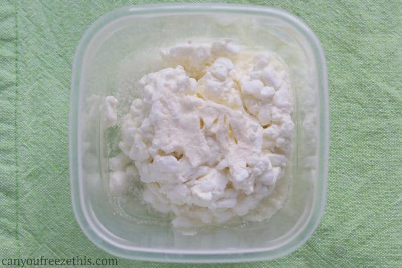 Thawed cottage cheese