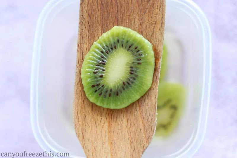 Thawed kiwi slice