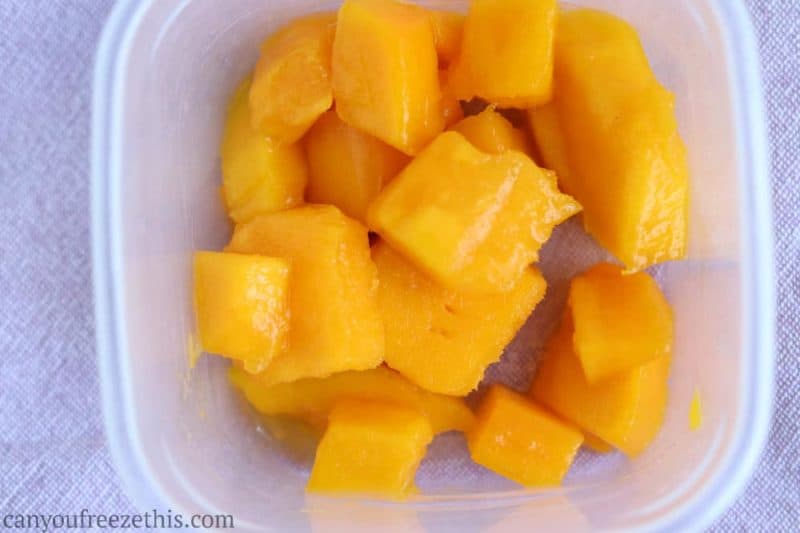 Thawed mango chunks