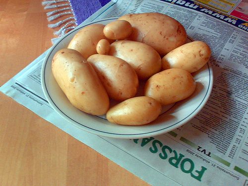 Washed potatoes