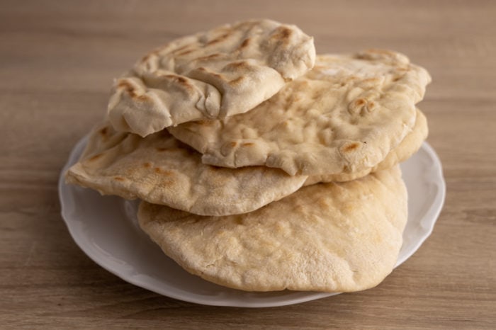 Bunch of frozen pitas