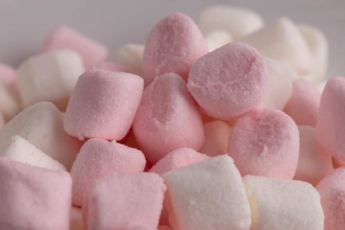 Defrosting marshmallows closeup